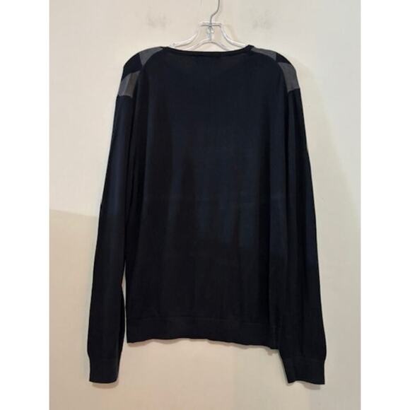 H&H Men's Medium Argyle V-neck Sweater Long Sleeve Pullover Silk Cotton Blend - Picture 2 of 6